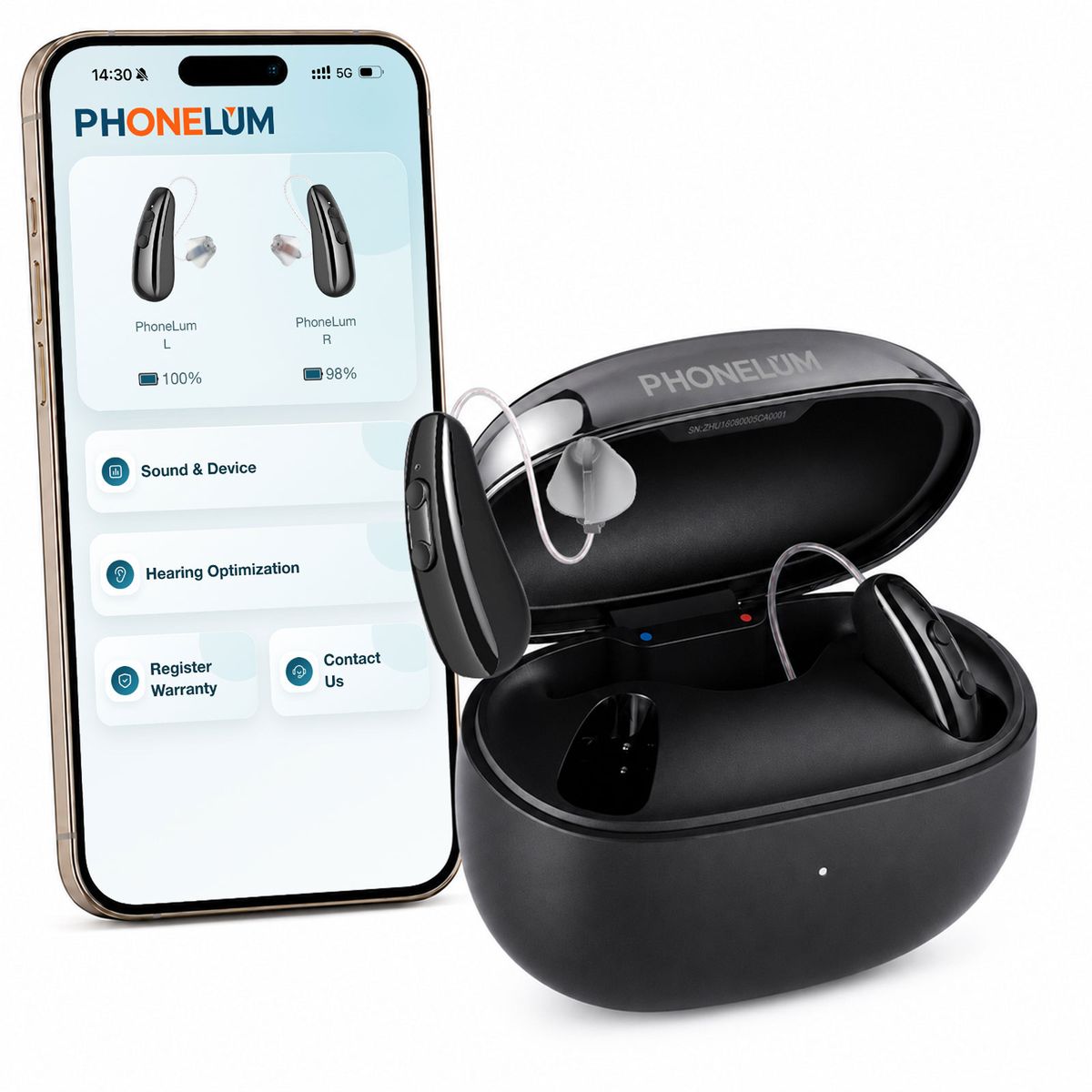 Luma Pro 助听器侧面